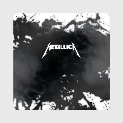 Магнит виниловый Квадрат Metallica black white smoke 