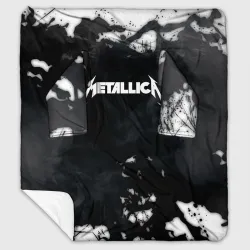 Плед с рукавами Metallica black white smoke 