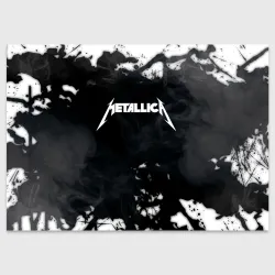 Поздравительная открытка Metallica black white smoke 