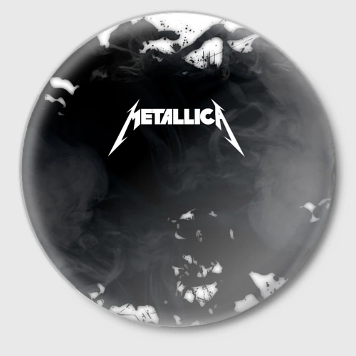 Значок Metallica black white smoke 