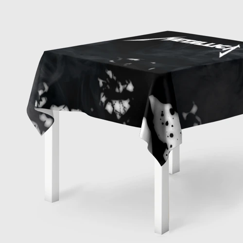 Скатерть 3D Metallica black white smoke 