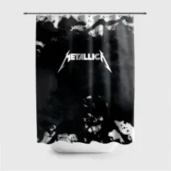 Штора 3D для ванной Metallica black white smoke 