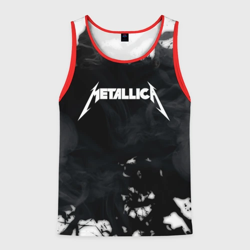 Мужская майка 3D Metallica black white smoke 