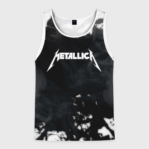 Мужская майка 3D Metallica black white smoke 