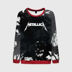 Мужской свитшот 3D Metallica black white smoke 