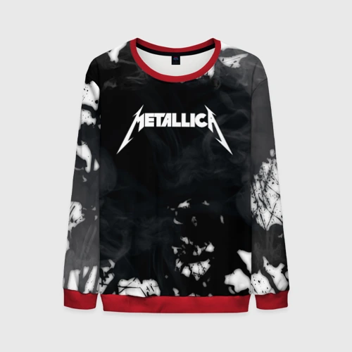Мужской свитшот 3D Metallica black white smoke 