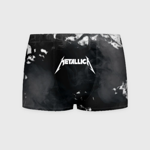 Мужские трусы 3D Metallica black white smoke 