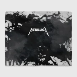 Плед 3D Metallica black white smoke 