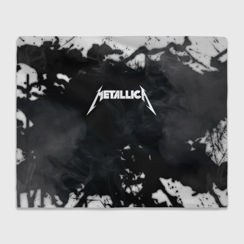 Плед 3D Metallica black white smoke 