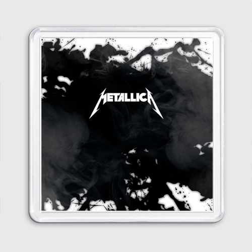 Магнит 55*55 Metallica black white smoke 