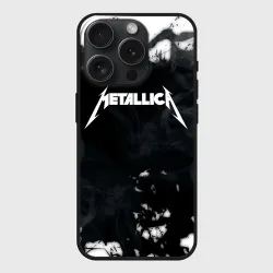 Чехол силиконовый для Apple iPhone 15 Pro матовый Metallica black white smoke 