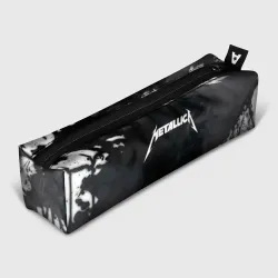 Пенал школьный 3D Metallica black white smoke 