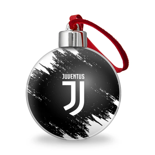 Ёлочный шар Juventus black white брызги краски