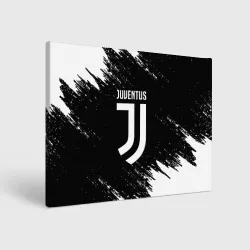 Холст прямоугольный Juventus black white брызги краски