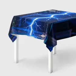 Скатерть 3D Молния в стеклянной колбе