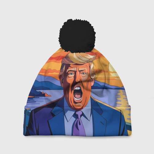 Шапка 3D c помпоном Трамп-крик