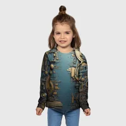 Детский лонгслив 3D Механизмы и шестерёнки - фото 2
