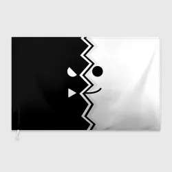 Флаг 3D Geometry Dash улыбка на чёрно-белой геометрии