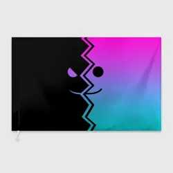 Флаг 3D Geometry Dash neon smile 