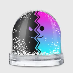 Игрушка Снежный шар Geometry Dash neon smile 