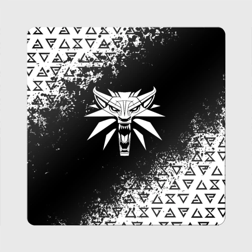 Магнит виниловый Квадрат The Witcher ведьмачьи знаки - школа волка 