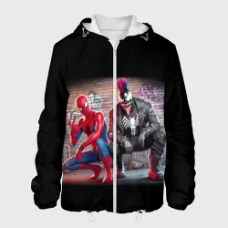 Мужская куртка 3D Spider-Man and punk Venom - collab