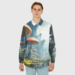 Мужская рубашка oversize 3D Грибной дождь - фото 2