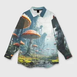 Мужская рубашка oversize 3D Грибной дождь