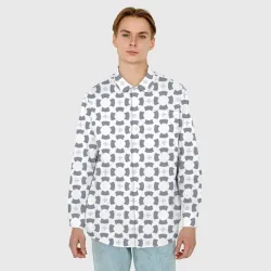 Мужская рубашка oversize 3D Абстрактные кольца в морском стиле - фото 2