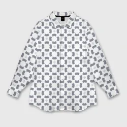 Мужская рубашка oversize 3D Абстрактные кольца в морском стиле