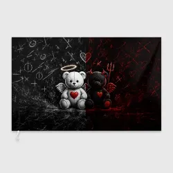 Флаг 3D Мишка Ангел и Демон