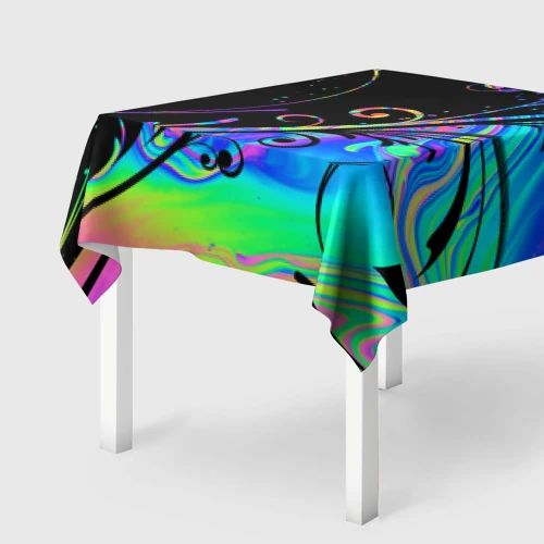 Скатерть 3D Цветочный цветной узор 