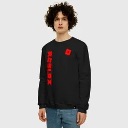 Мужской свитшот хлопок Roblox red logo - фото 2