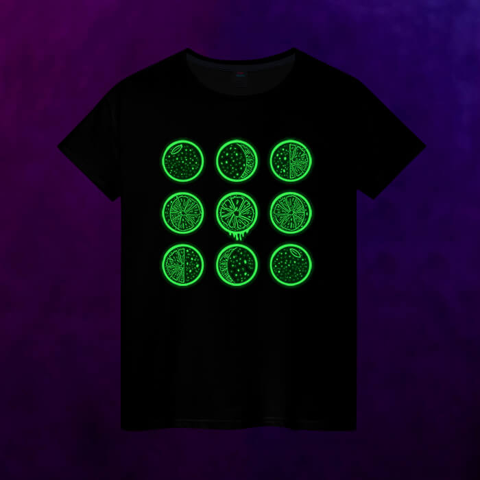 Светящаяся женская футболка Лаймовый цикл, цвет черный - фото 2