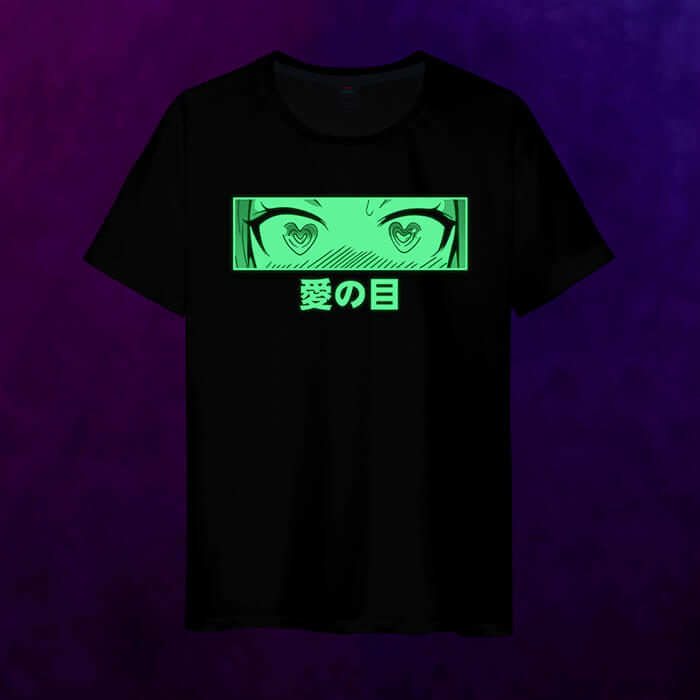 Светящаяся мужская футболка Eyes of love anime - фото 2