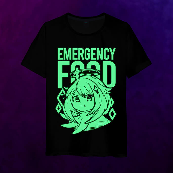 Светящаяся мужская футболка Emergency food Paimon - фото 2