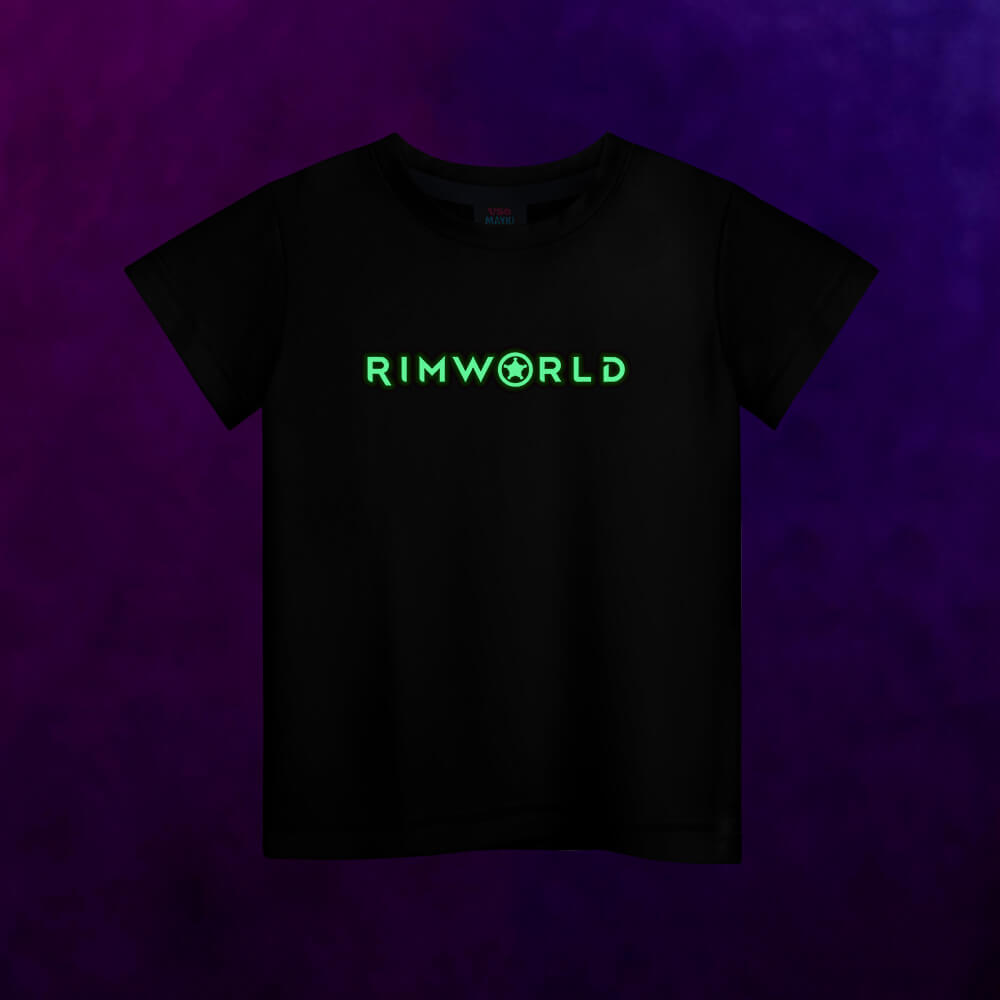 Светящаяся детская футболка RimWorld логотип - фото 2