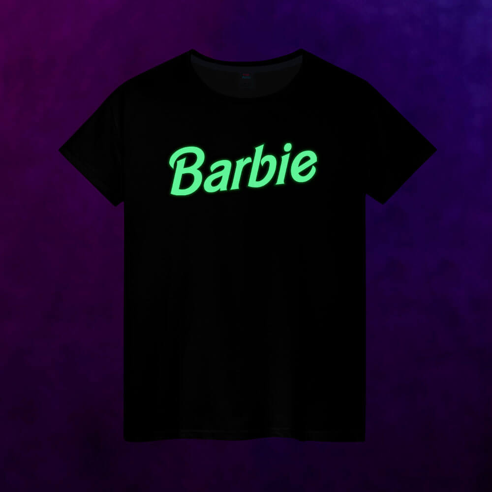 Светящаяся женская футболка Logo white Barbie - фото 2