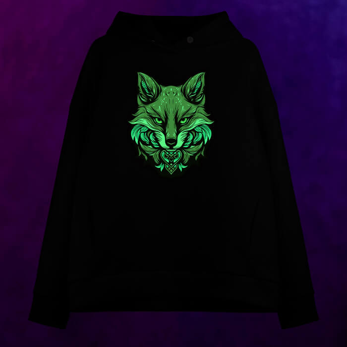 Женское светящееся худи Red retro fox - фото 2