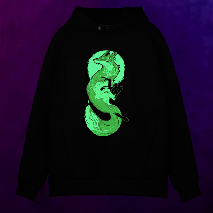 Мужское светящееся худи Fox white moon - фото 2