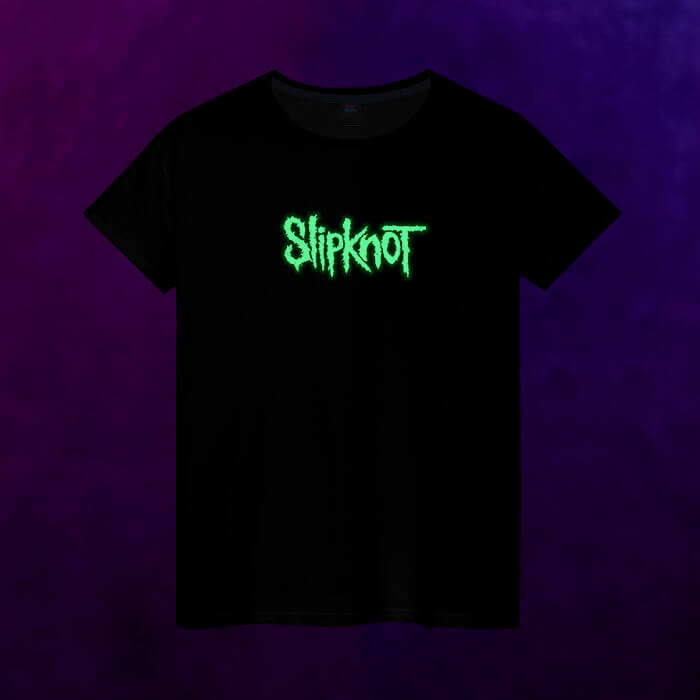 Светящаяся женская футболка Slipknot логотип - фото 2