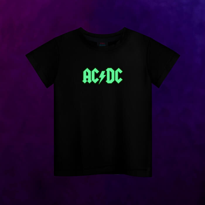 Светящаяся детская футболка AC/DC логотип - фото 2