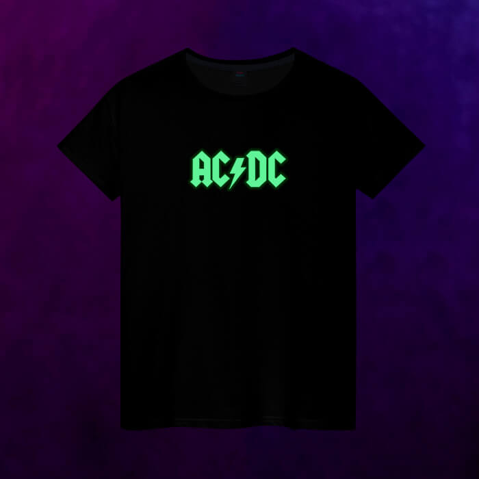 Светящаяся женская футболка AC/DC логотип - фото 2