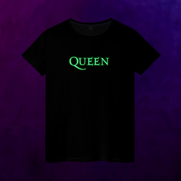 Светящаяся женская футболка Queen логотип - фото 2