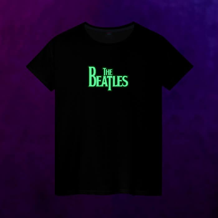 Светящаяся женская футболка The Beatles логотип - фото 2