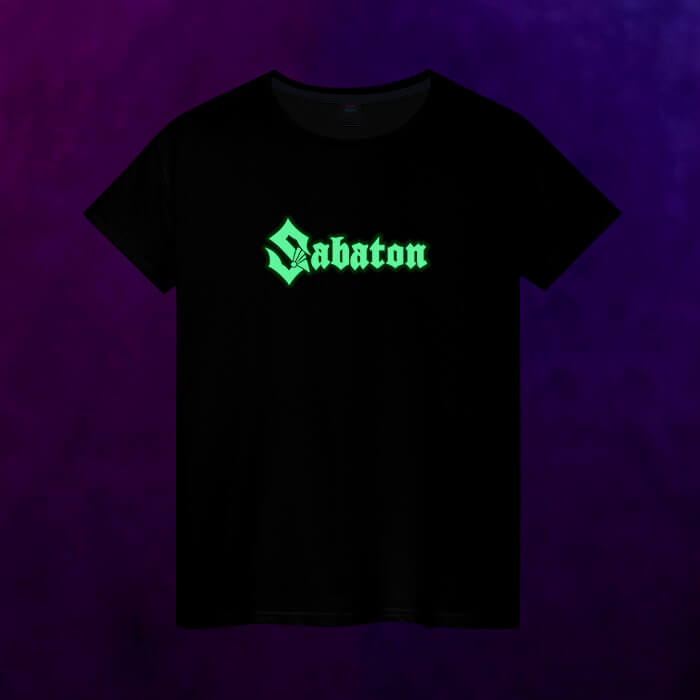 Светящаяся женская футболка Sabaton логотип - фото 2