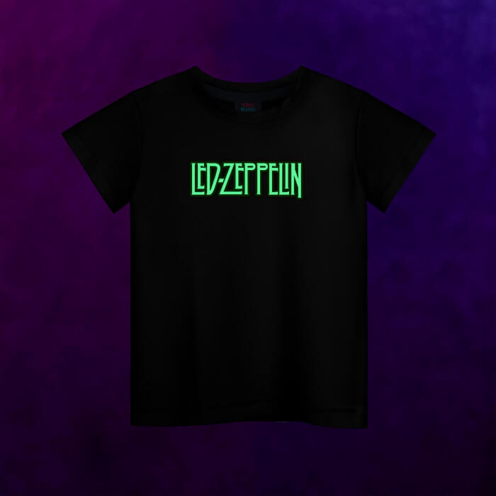Светящаяся детская футболка Led Zeppelin логотип - фото 2