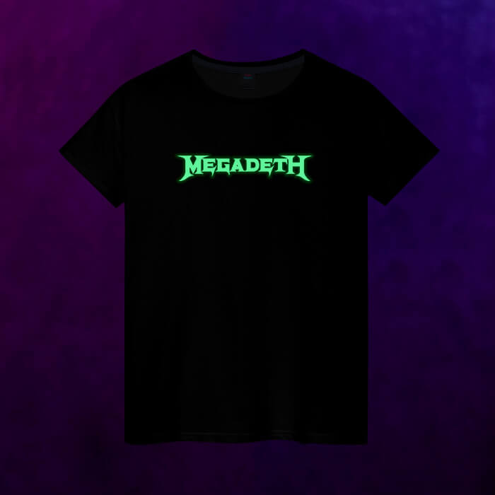 Светящаяся женская футболка Megadeth логотип - фото 2