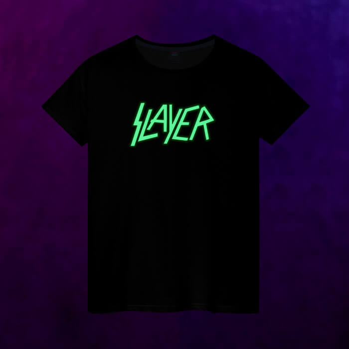 Светящаяся женская футболка Slayer логотип - фото 2