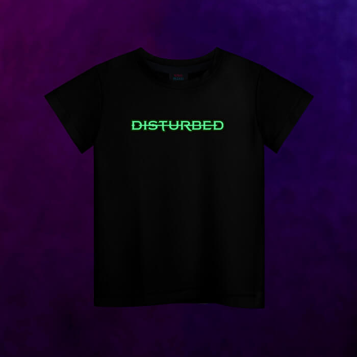 Светящаяся детская футболка Disturbed логотип - фото 2
